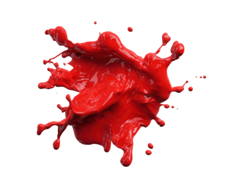 Red ink splash abstract ultra realistic bold dynamic isolated on transparency background creative energetic fluid motion artistic expression modern design element