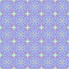 seamless pattern with blue flowers