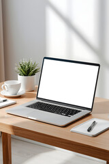 Fototapeta premium Modern Laptop Technology Mockup on Desk