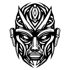 Tribal Mask Vector Design - Abstract Ethnic Face Illustration