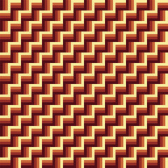 Retro Zigzag Seamless Pattern in Warm Tones Background Illustration