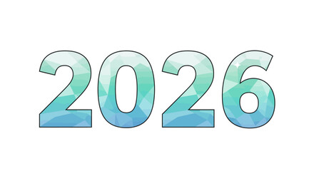 Vibrant 2026 New Year's Graphic with Abstract Geometric Fill