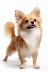 Obraz premium Chihuahua dog in playful stance on white background 