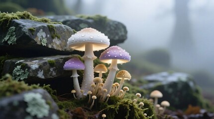 mushrooms in the forest