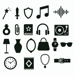 Black and white icon collection