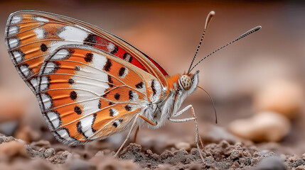 Close-up of Vibrant Orange Butterfly