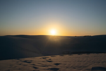 sunrise in the desert