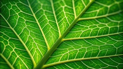 Fototapeta premium Natural patterns in science are beautifully displayed in vibrant green leaf veins showing organic structure and sunlight detail