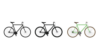 Vector art of three bicycles in different styles, vector illustration