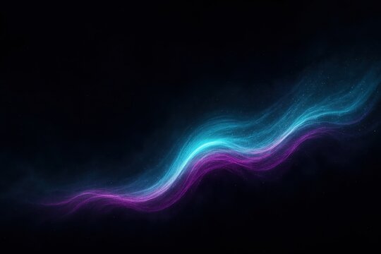 Futuristic neon energy wave with luminous trails and soft haze sculpting a spiritual tech aura perfect for visionary presentations music visuals and cutting edge innovation branding