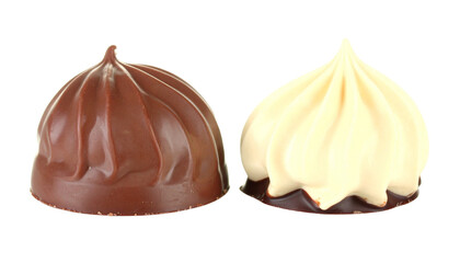 Chocolate and Vanilla Cream Duo isolated on transparent background.