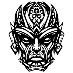 Tribal Mask Vector Design - Abstract Ethnic Face Illustration