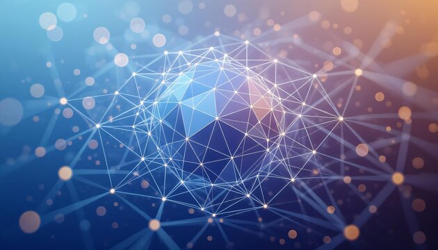 A sophisticated abstract background featuring a vibrant polygonal network structure