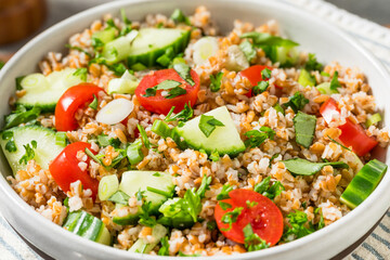 Healthy Homemade Mediterranean Bulgar Wheat Salad