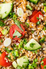 Healthy Homemade Mediterranean Bulgar Wheat Salad