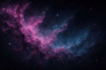 Naklejka premium Spectacular deep space nebula panorama with vivid magentas blues and star fields forming ethereal dust bands perfect wide banner for science cosmos and astronomy themed designs