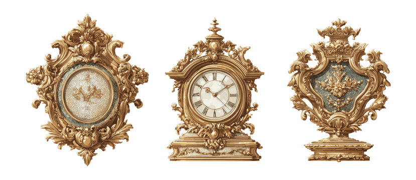 Detailed Ornate Decorative Clocks with Elegant Design and Artistic Style