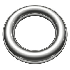 Shiny metallic ring isolated against transparent background