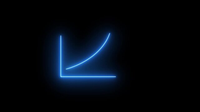 Glowing Blue Neon L Shape on Black Background abstract bright