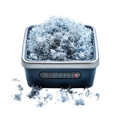 Shredded material in container illustration