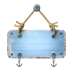 Signboard with nautical elements on transparent background