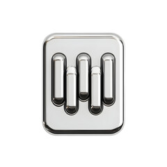 Silver equalizer graphic element with transparent background