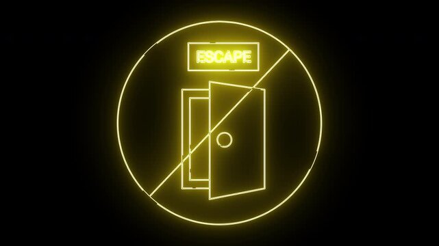 prohibited icon and escape door icon