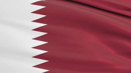 flag of Qatar waving in the wind, flag animation background - Powered by Adobe