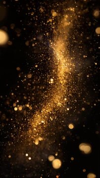 映像冒頭で格を上げる金のきらめきと繊細なボケが視線を中央へ集めブランドロゴの白抜きを美しく映えさせるエレガントな抽象表現. 生成AI