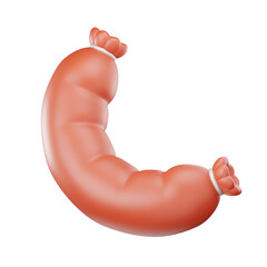 Realistic Sausage Isolated on Transparent Background Meat Product Food Item Ingredient Culinary Use Cooking Resource Still Life Brownish Pink Color