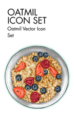 Oatmil Logo vector Icon set 