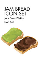 Jam bread Logo vector Icon set 