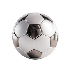 Fototapeta premium Classic black and white soccer ball with hexagonal and pentagonal panels isolated on transparent background