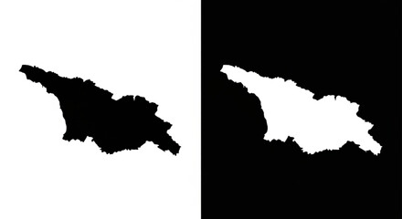 Stylish Georgia map icons in black and white inverse format