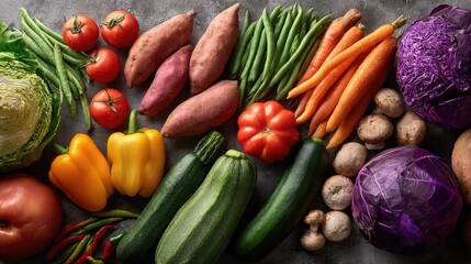 Assortment of Fresh Vegetables: Colorful and Nutritious Produce for Healthy Eating and Culinary Inspiration