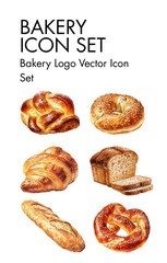 Bakery Logo vector Icon set 