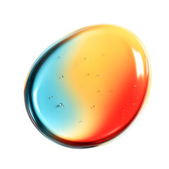 Abstract colorful liquid blob with transparent background