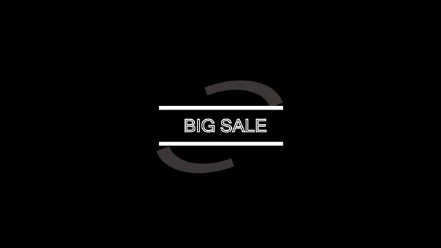 'BIG SALE' Text Animation &ndash; Promotional Motion Graphics on Blak Background