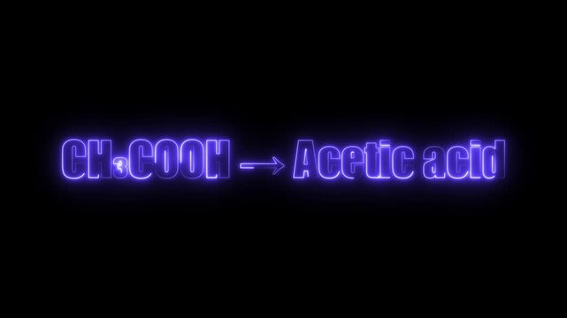 C H3 COH Chemical Formula Acetic Acid Neon Glow Text CH3COOH chemistry