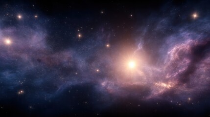 Obraz premium Cosmic Nebula Cloud with Gaseous Star Clusters and Stellar Dust for Backgrounds and Space Visualizations