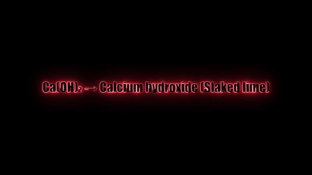 Ca OH2 Chemical Formula and Name Calcium Hydroxide Slaked Lime Neon Red Glow Ca OH 2 Chemistry
