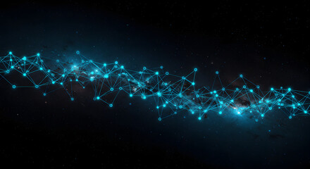Blue network connection over cosmic space