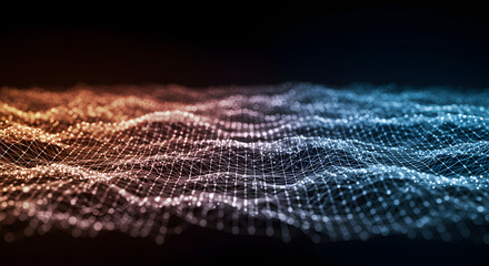 Abstract Network Data Waves Background Image