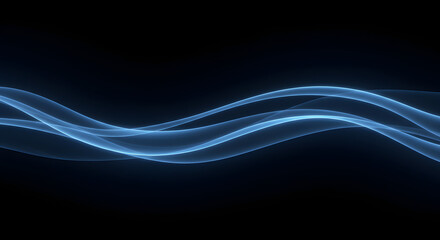 Abstract blue waves transparent background design