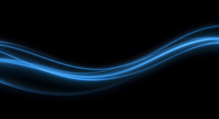 Abstract blue light waves transparent background