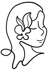 Woman aesthetic doodle line