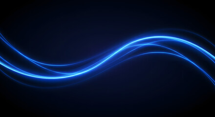 Blue light wave glowing on dark background