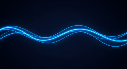 Abstract Blue Light Waves on Dark Background