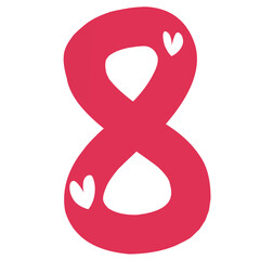 Red Numeric eight 