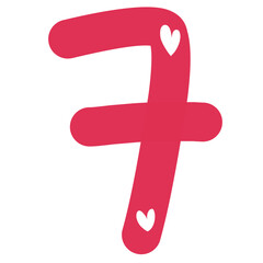 Red Numeric seven 
